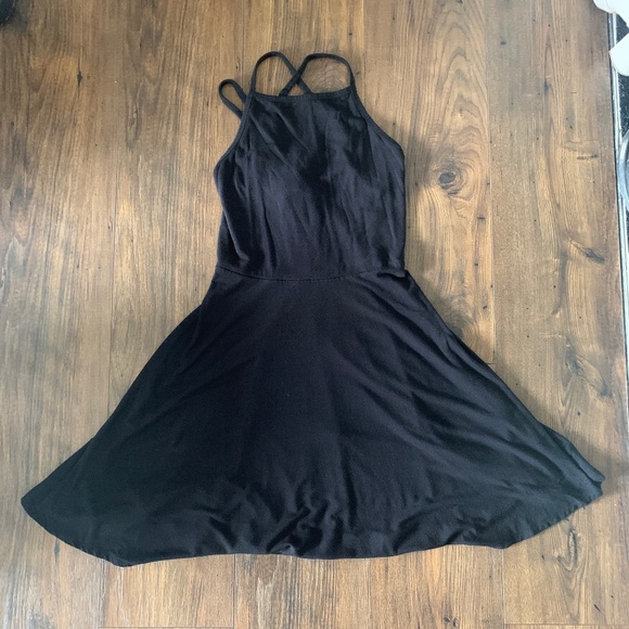 Black Dress with Lace Up Back - Picture 1 of 3